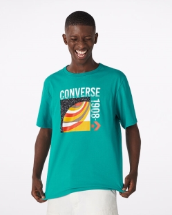 Camisetas Converse Planet 1908 Sleeve Para Hombre - Verde | Spain-8306